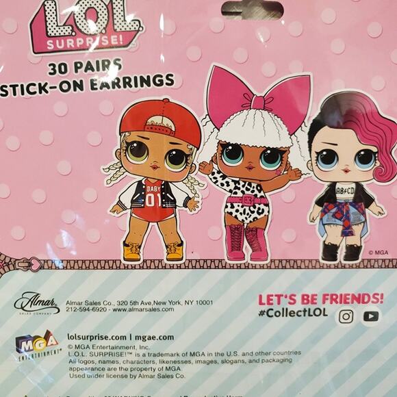 LOL Surprise Stick On Earrings 30 Pairs of Stick On Earrings LOL Surprise Sticke - Picture 8 of 10